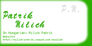 patrik milich business card